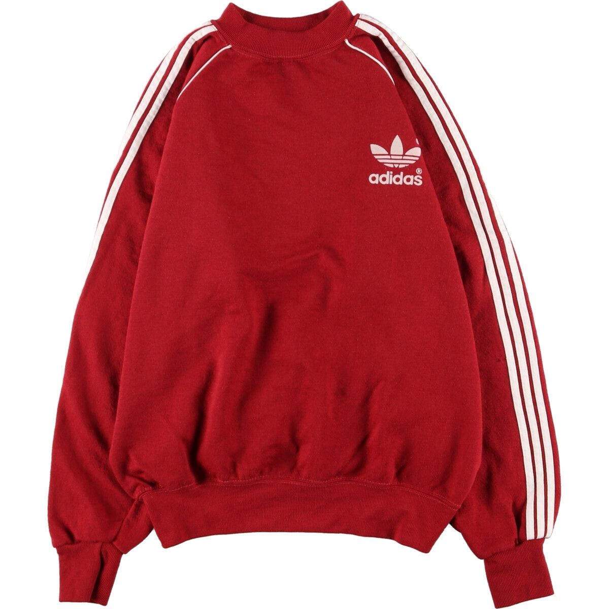 【S 様】adidas 80s~ スウェット フロッキープリント マルチカラー 古着 80s USA製 adidas トレフォイル フロッキー プリント