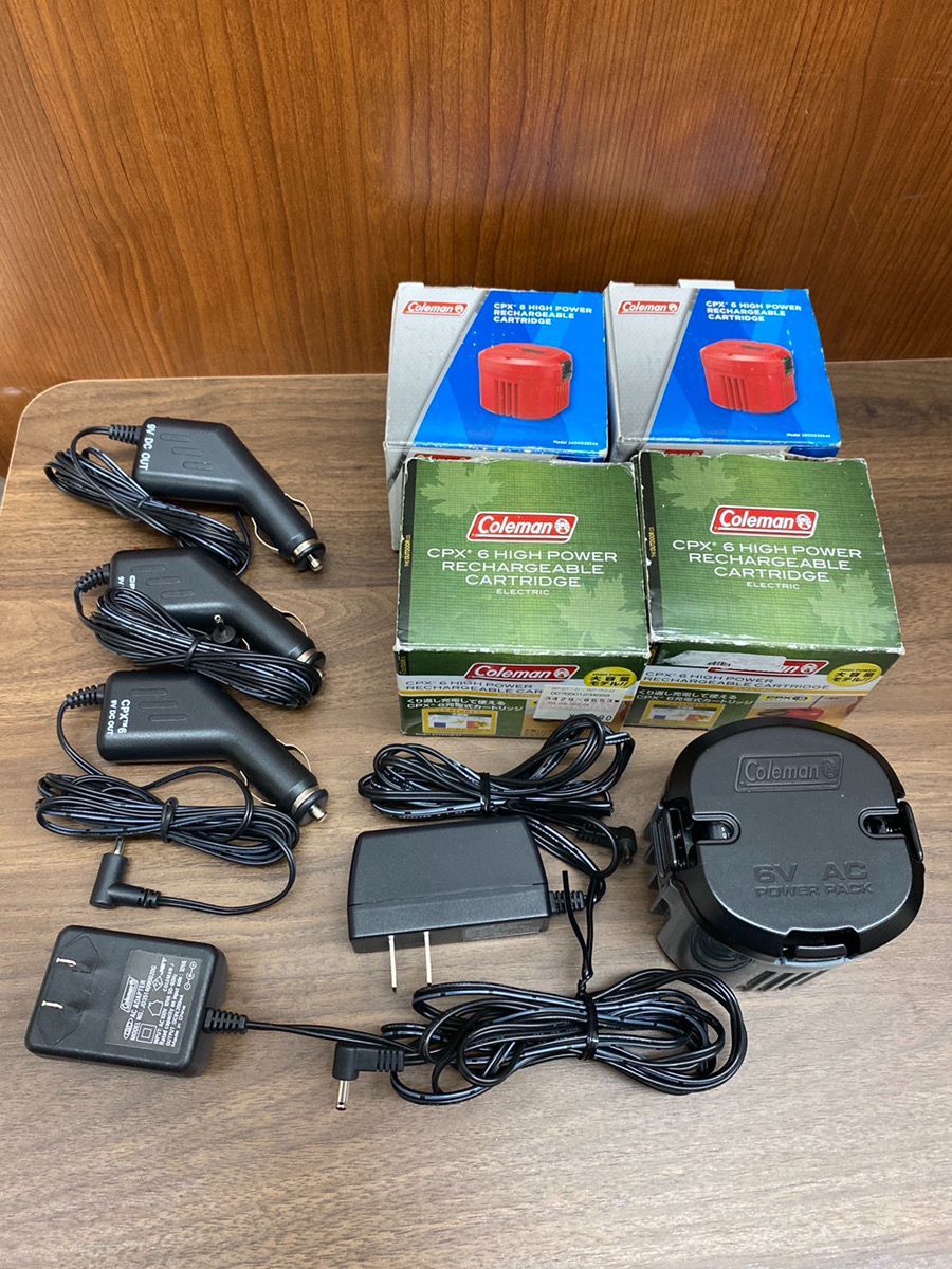 Coleman CPX6 ハイパワー リチャージブルバッテリー 充電器 セット 付属品まとめ