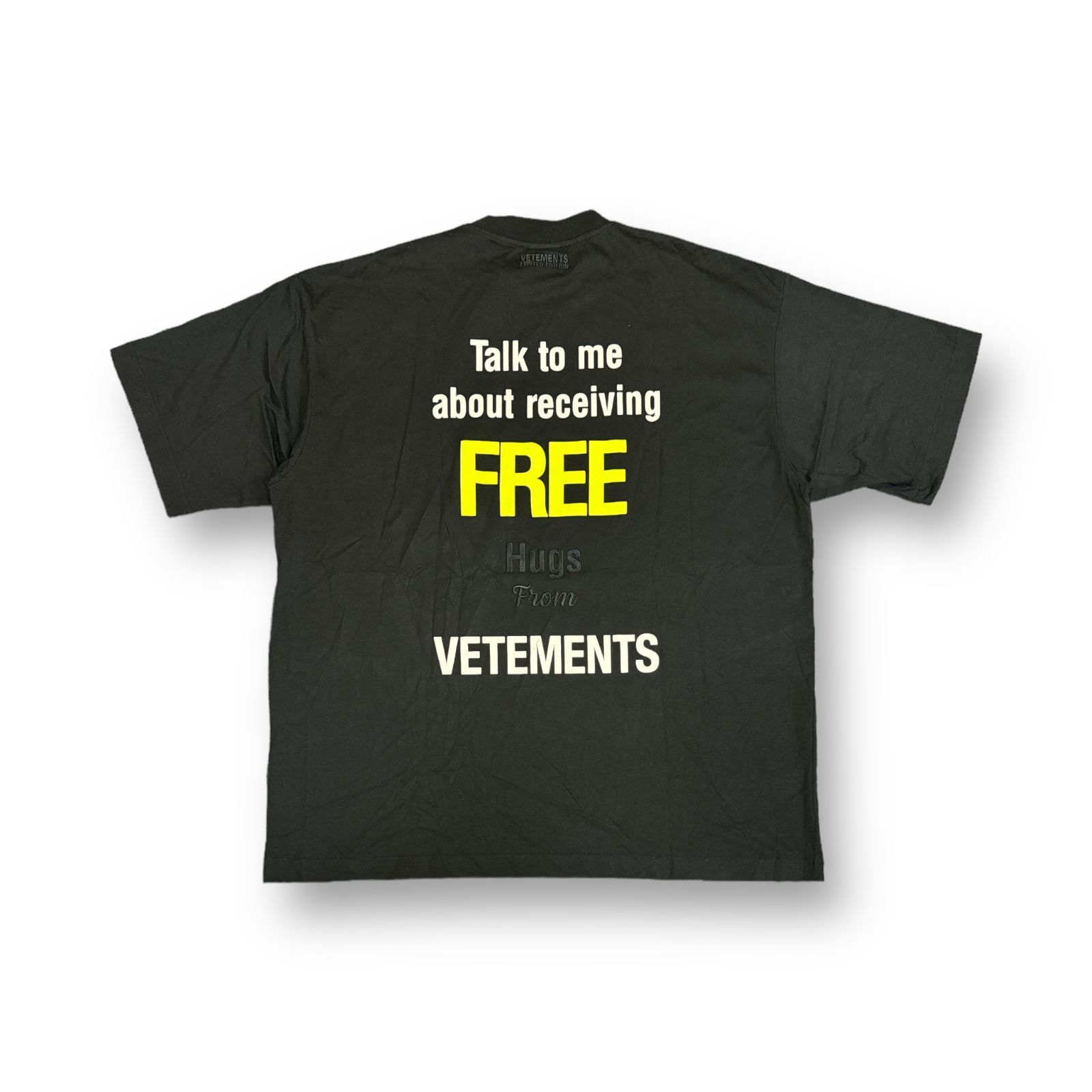 美品 VETEMENTS 21AW FREE VETEMENTS T-SHIRT ロゴプリント クルー 