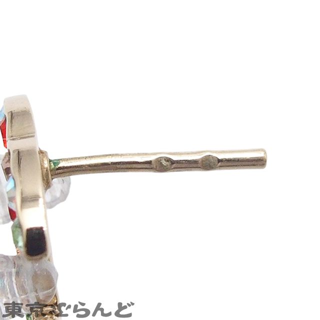 シャネル プラスチック メタル ココマーク ピアス 04P CHANEL シャネル ラウンドピアス ココマーク×チェーン柄