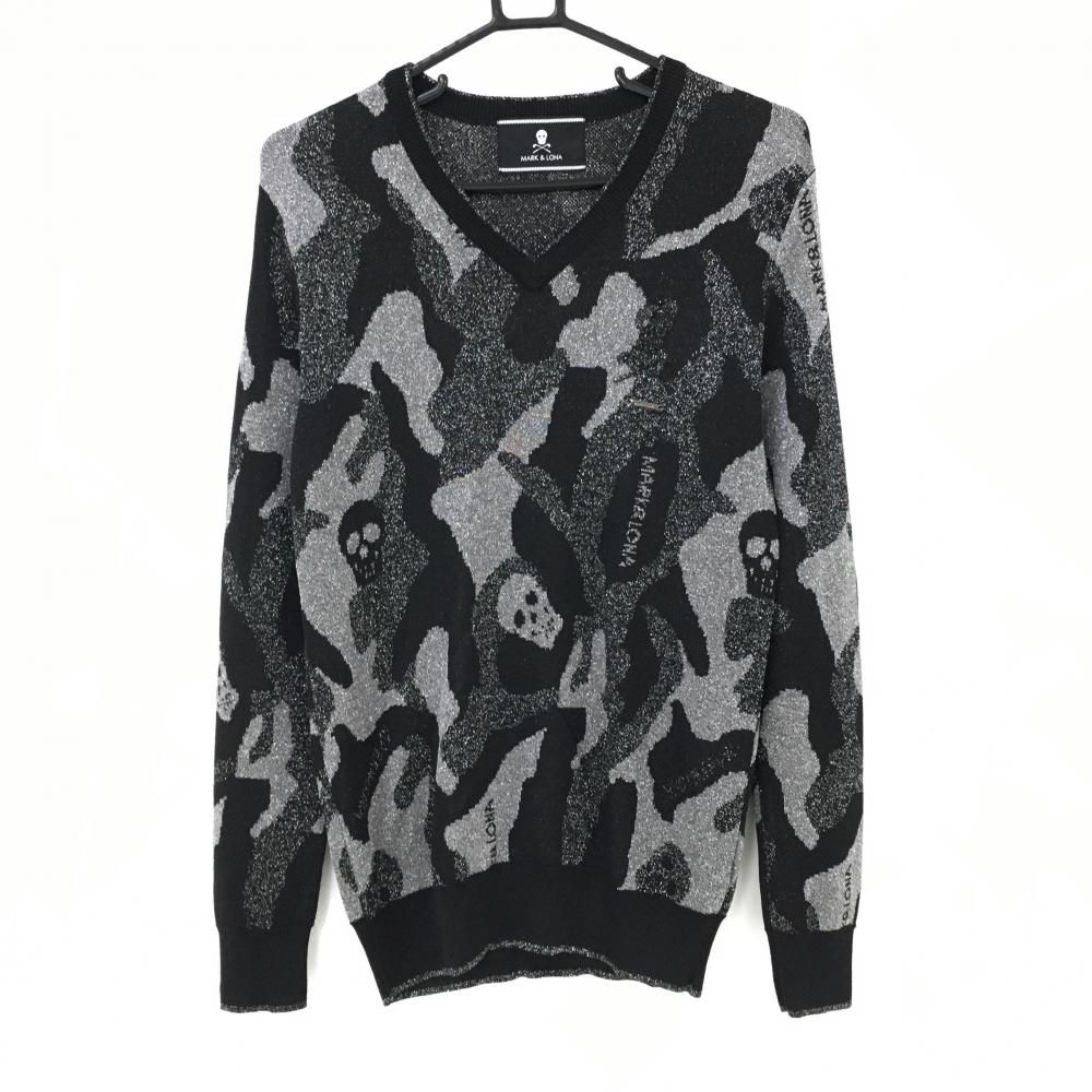 最新作 マークアンドロナ ニットセーター 迷彩 カモフラ ブラック
