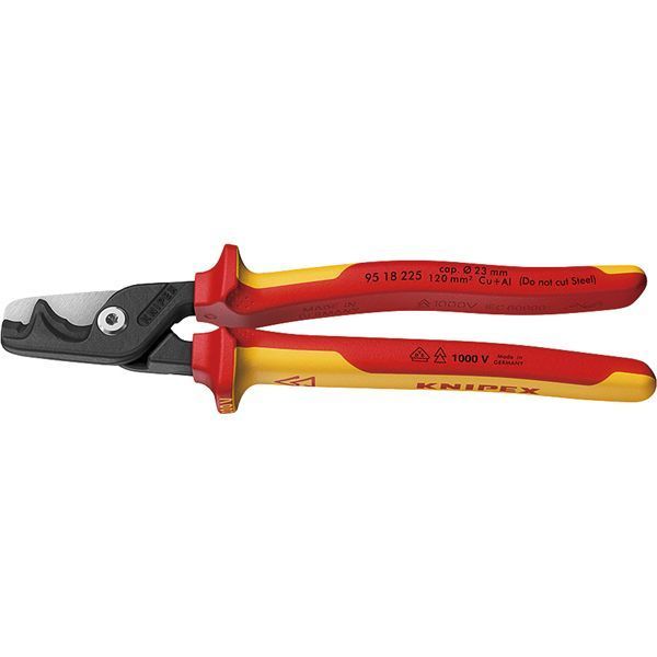 KNIPEX クニペックス 1000V絶縁ケーブルカッター ステップカットXL 全長225mm 9518-225