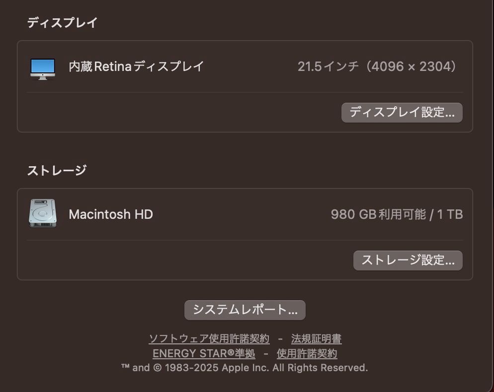 iMac（Retina 4K,21.5インチ,2017）HDD1TB/8GB〈MNDY2J/A〉⑤