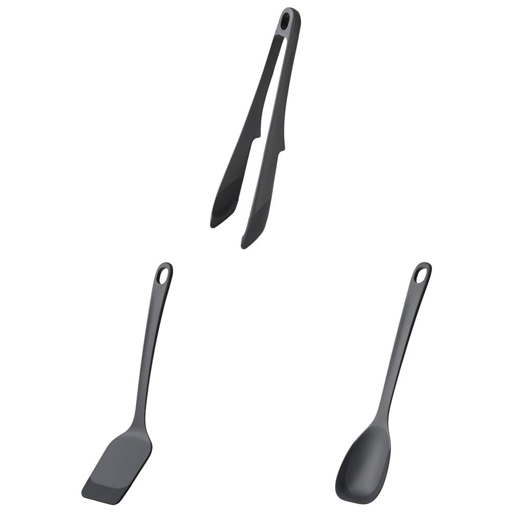 新着商品 シリコーン 分解できる|麺もつかめる|耐熱 食洗機対応 ダークグレー K802DGY つかみやすいトング 差しこみやすいターナー 角度を選ばず差しこめる|きれいにすくえる|耐熱 シリコーン ダークグレー marna K804DGY