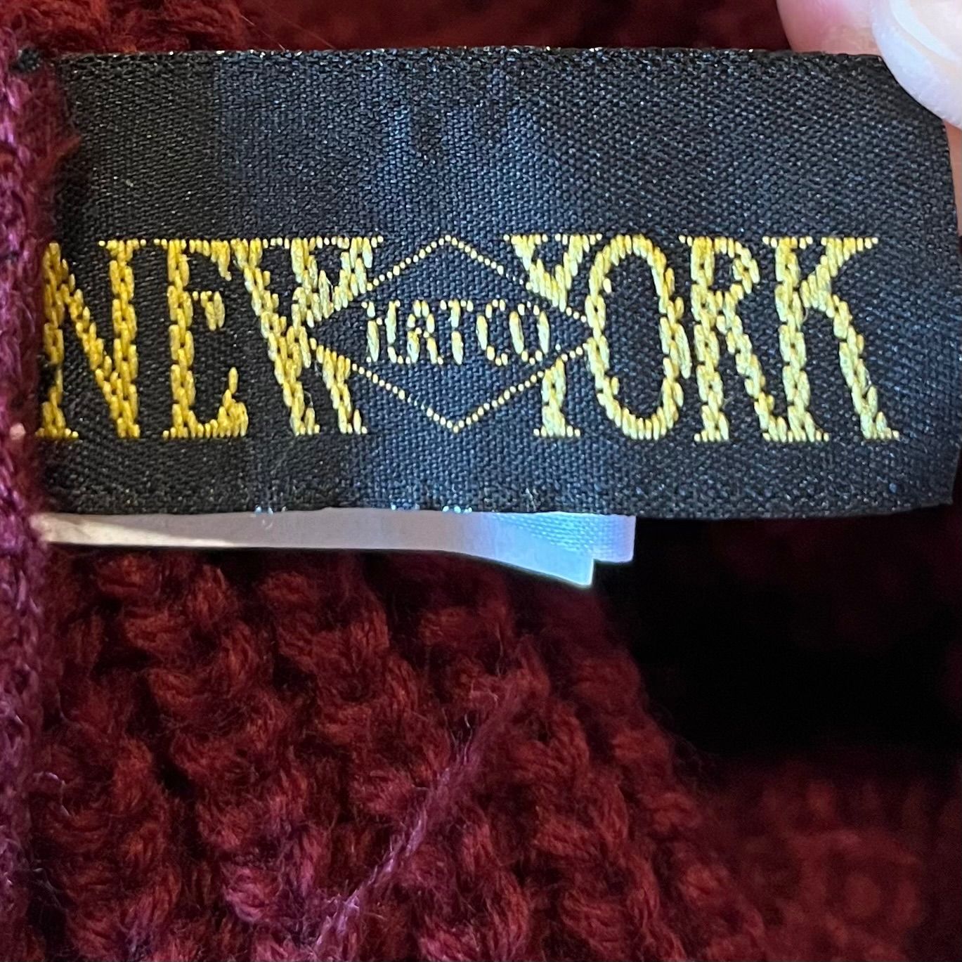 (^w^)b NEWYORK HAT ニューヨークハット ニット帽 帽子 アメリカ製 USA製 シンプル アウトドア キャンプ 休日 秋シーズン 冬シーズン ワインカラー あずき色 メンズ レディース 男女兼用