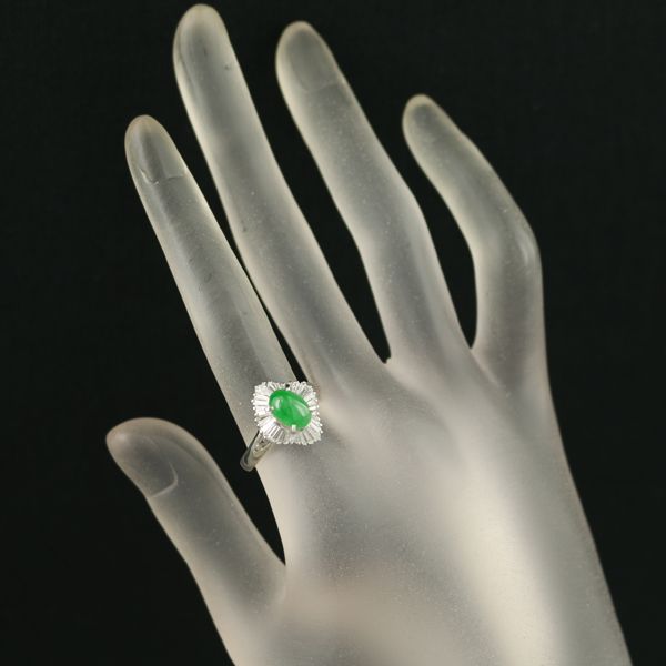 天然カラー 翡翠 ヒスイ 1.60ct ダイヤ ダイヤモンド 0.68ct
