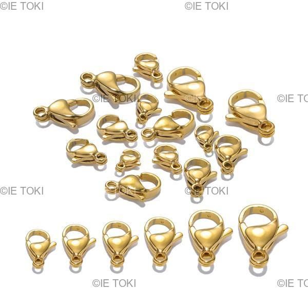 18K ゴールドブレスレット 約15,5cm ロブスタークラスプ 25個18 18kゴールドステンレス鋼ロブスタークラスプフックdiyの