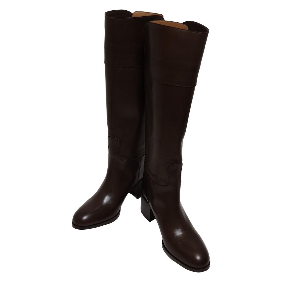 SARTORE サルトル ロングブーツ 34 1 2 レディース - ダークブラウン レザー