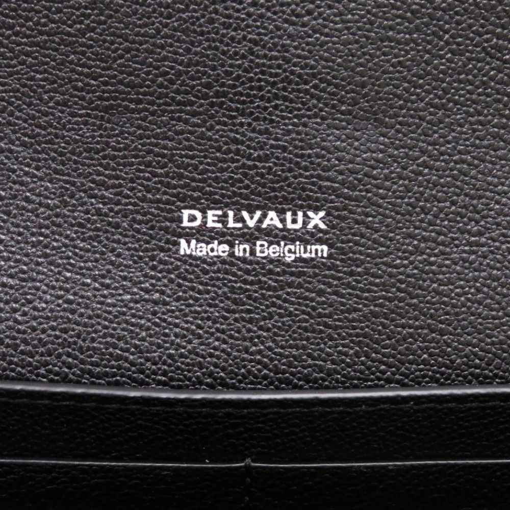 美品 デルボー ブリヨン カーフレザー ブラック 0326 黒 チェーン  