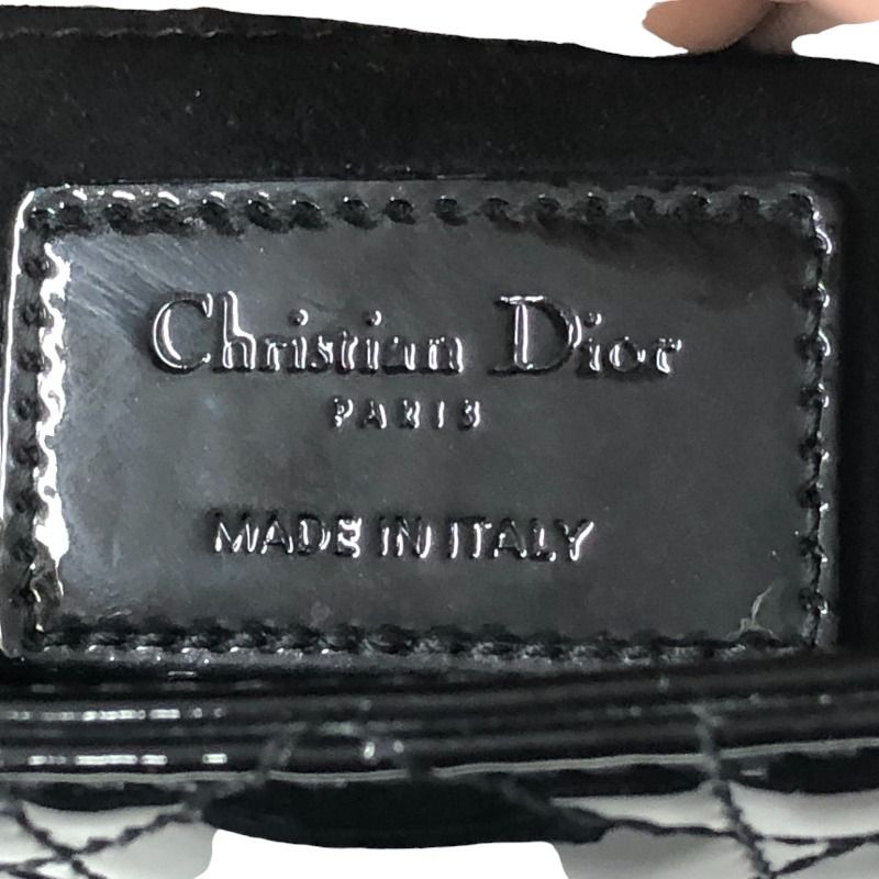 クリスチャン・ディオール Christian Dior レディディオールスモール M05310WCB ブラック ゴールド金具 パテントレザー レディース ハンドバッグ