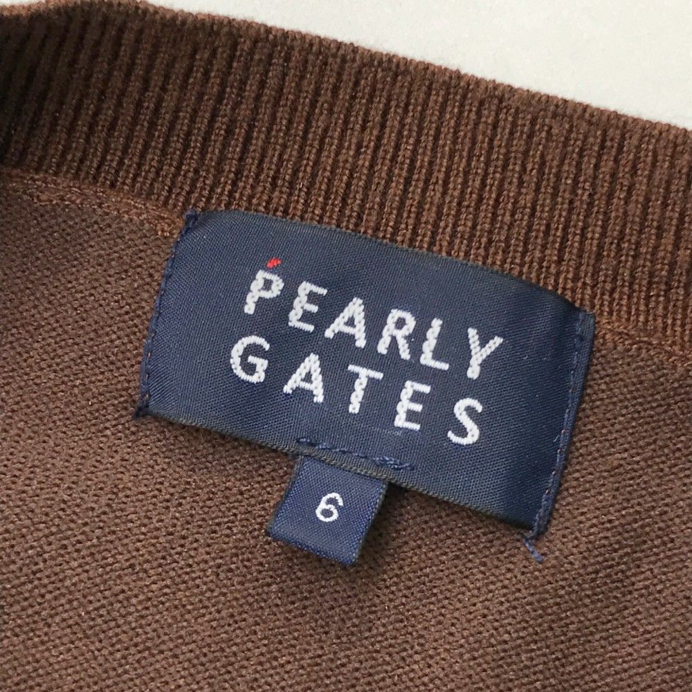 サイズ：6 PEARLY GATES パーリーゲイツ  長袖ニットセーター  ブラウン系 [240101417964] ゴルフウェア メンズ ストスト サイズ：6 PEARLY GATES パーリーゲイツ 長袖ニットセーター