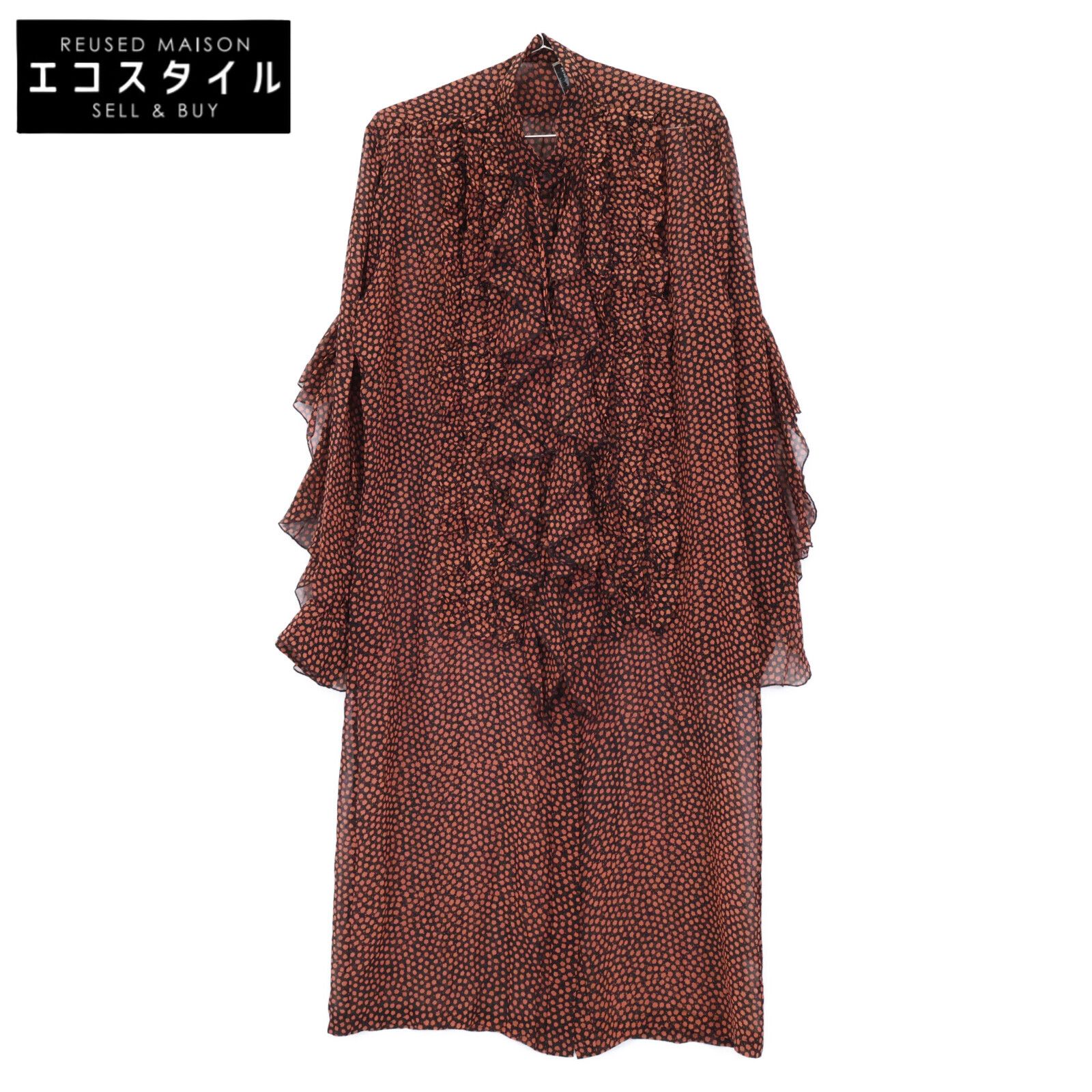 DRIES VAN NOTEN ドリスヴァンノッテン ｵﾚﾝｼﾞ×ﾌﾞﾗｯｸ ｼﾙｸ100 総柄