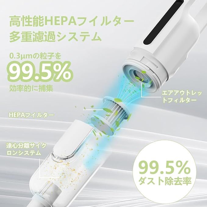 大特価】掃除機 コードレス 28000Pa強力吸引 Linkifly U5『サイクロン