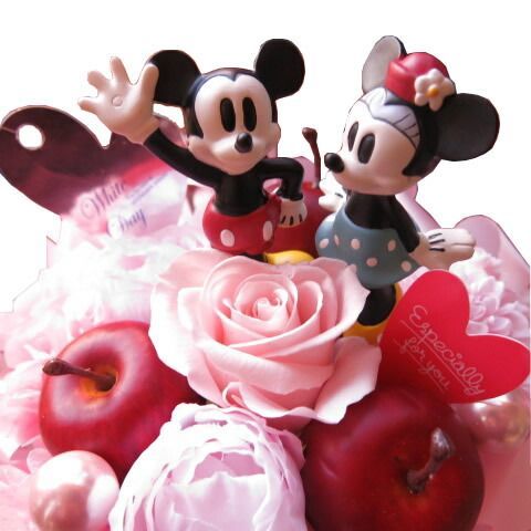 ディズニー 花 母の日 フラワーギフト ラテ プリザーブドフラワー ノーマル ミッキーマウス ミニーマウス ケース付き ◆母の日プレゼント 記念日の贈り物におすすめのフラワーギフト