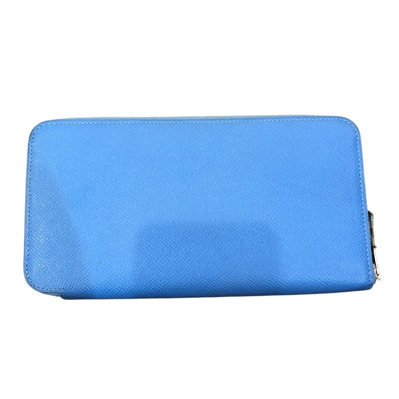 エルメス HERMES アザップロングシルクイン T刻 ブルーパラダイス エプソン レディース 長財布
