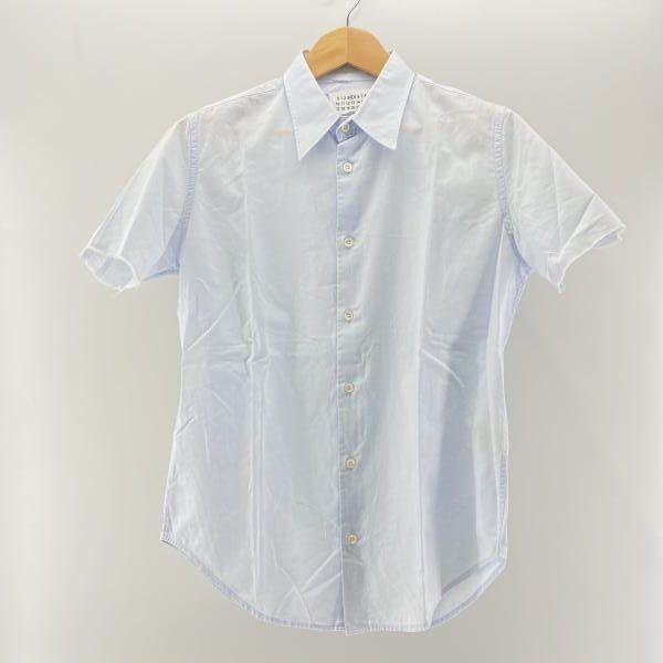MARTIN MARGIELA 06SS カットオフ加工 S S シャツ ブルー size 36 メゾンマルジェラ 24