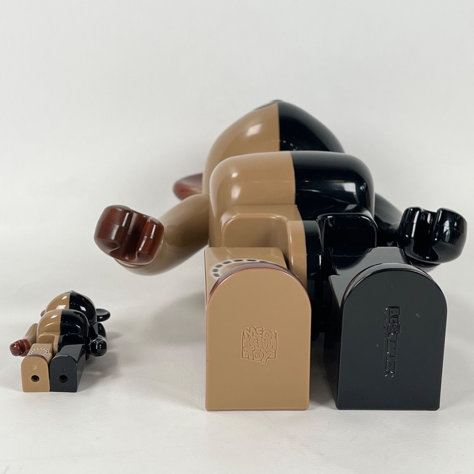 BE@RBRICK MIHARA YASUHIRO BLACK BROWN 400% 100% ベアブリック ミハラヤスヒロ 箱付き MEDICOM  TOY メディコムトイ