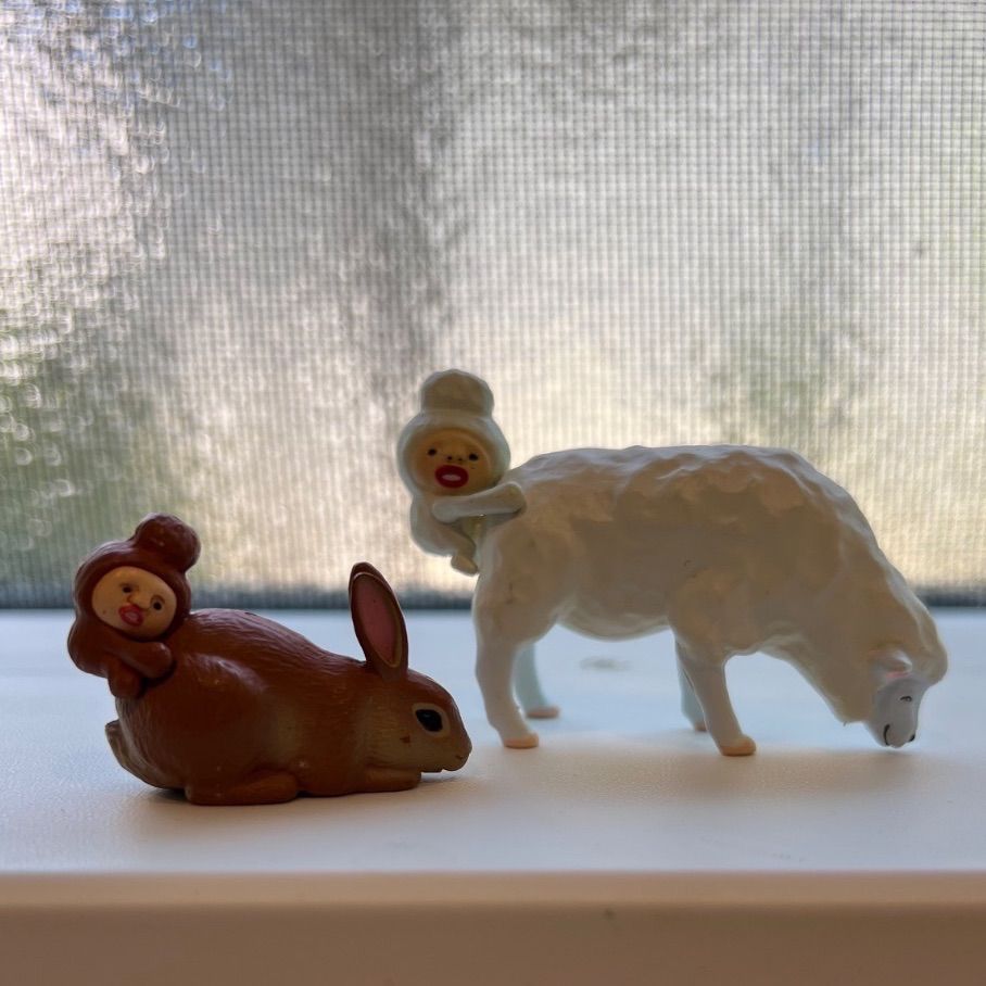 2個セット】 こびとづかん カクレケダマ フィギュア ひつじ くま いぬ