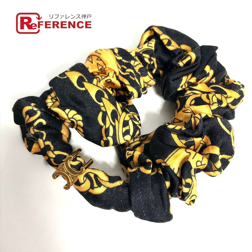 CELINE チェーン柄 ヘアシュシュ CELINE セリーヌ シュシュ チェーン柄 シルク - メルカリ