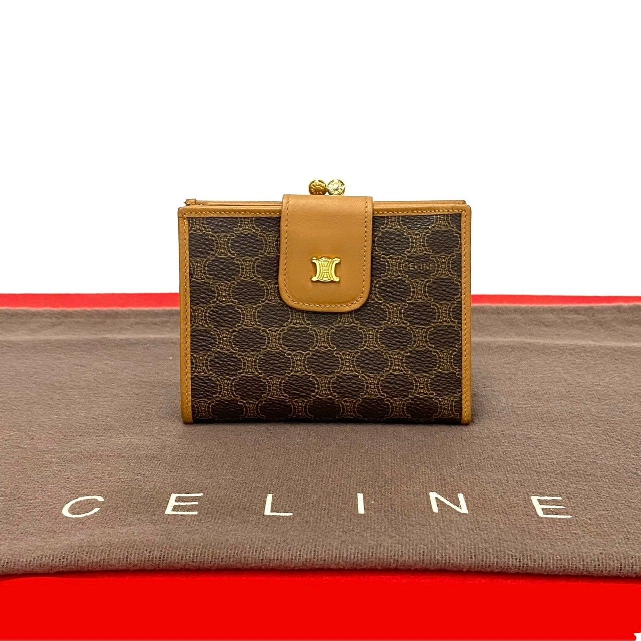 ほぼ未使用 CELINE セリーヌ ヴィンテージ マカダム ブラゾン 柄 
