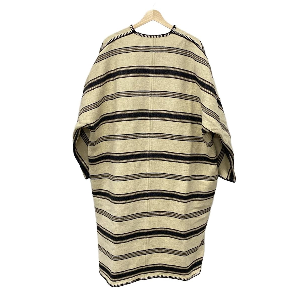 CELINE セリーヌ コート サイズM レディース - アイボリー×黒×マルチ 長袖 ボーダー 秋 冬