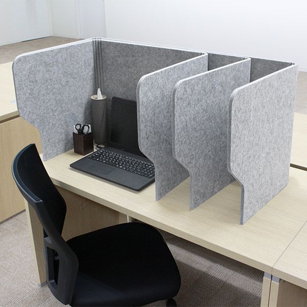 長持ちする デスクトップパネル 飛沫ガードスタンド 80cm 3個セット 机 パーテーション 自立 デスクパーテーション 衝立 フェルト 机上 目隠し 吸音 コロナ 飛沫感染 間仕切り オフィス コロナ対策 折りたたみ 卓上