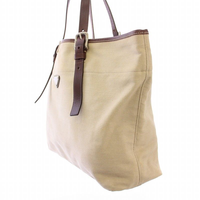 プラダ PRADA トートバッグ ハンドバッグ キャンバス レザー