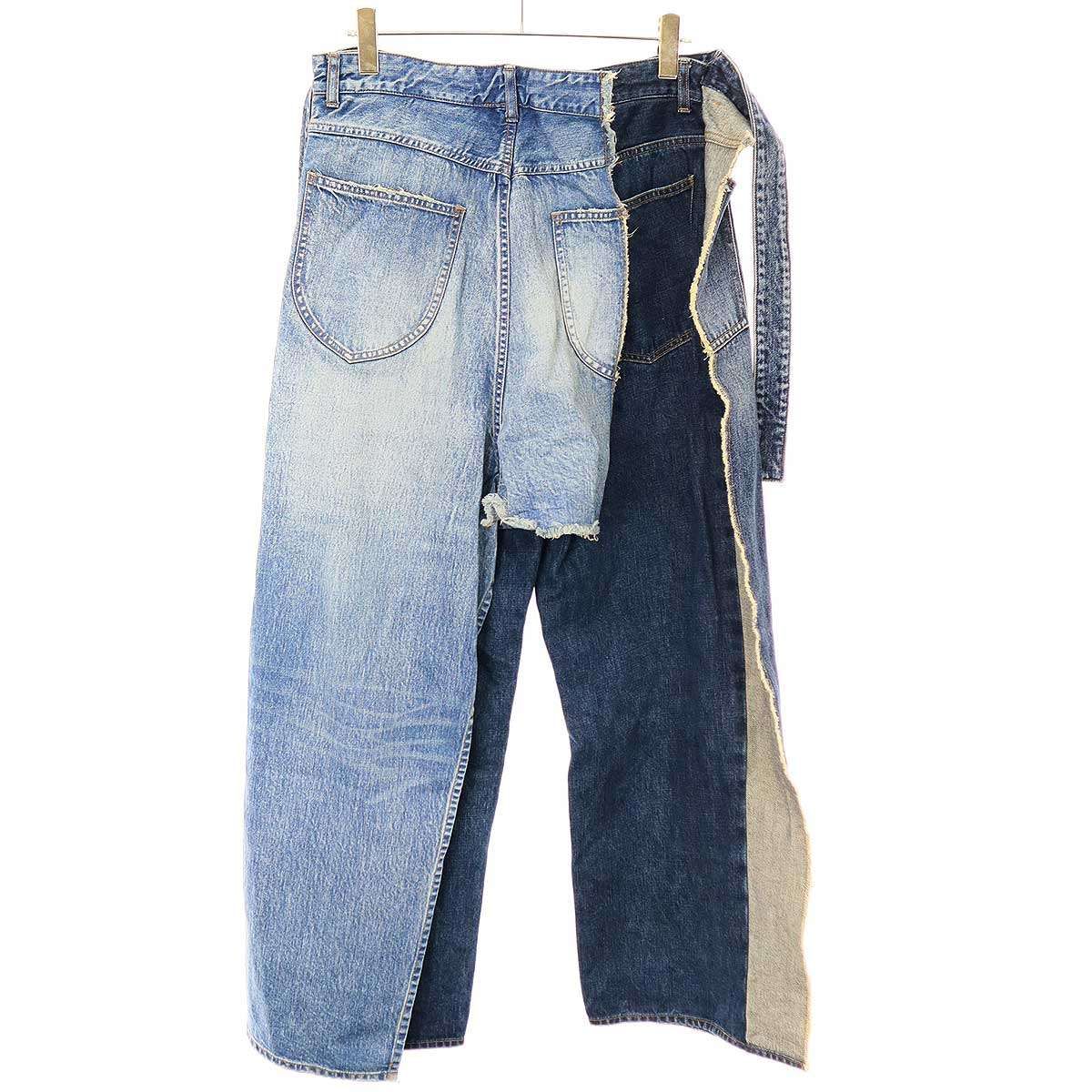 Maison MIHARA YASUHIRO メゾン ミハラヤスヒロ 21SS Triple Docking Denim Pants トリプル ドッキングデニムパンツ A06PT022 インディゴ 46 - メルカリ