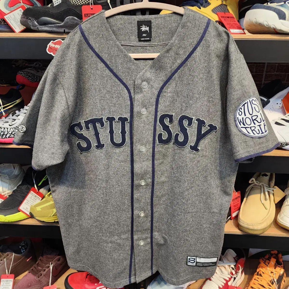 L STUSSY JAPAN アーチロゴ STUSSY(ステューシー) ベースボール ジャージ