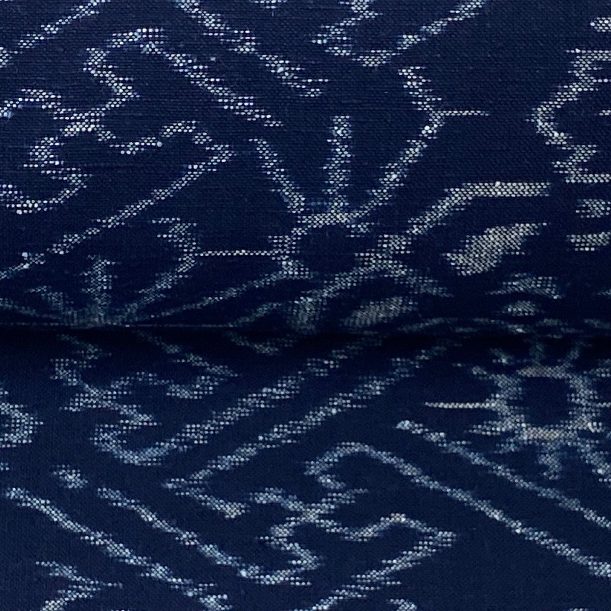 ☆天然藍染 久留米絣 反物☆ 久留米絣 重要無形文化財技術保持者 森山