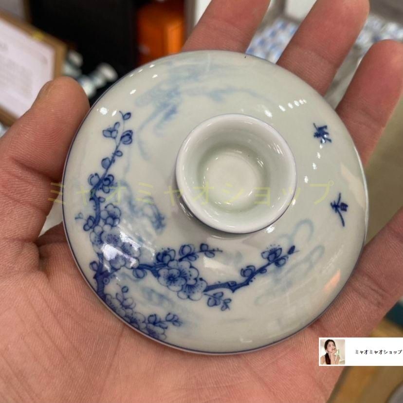 新品】景徳鎮 青花竜紋三才蓋碗 茶碗 湯飲み煎茶器 景徳鎮