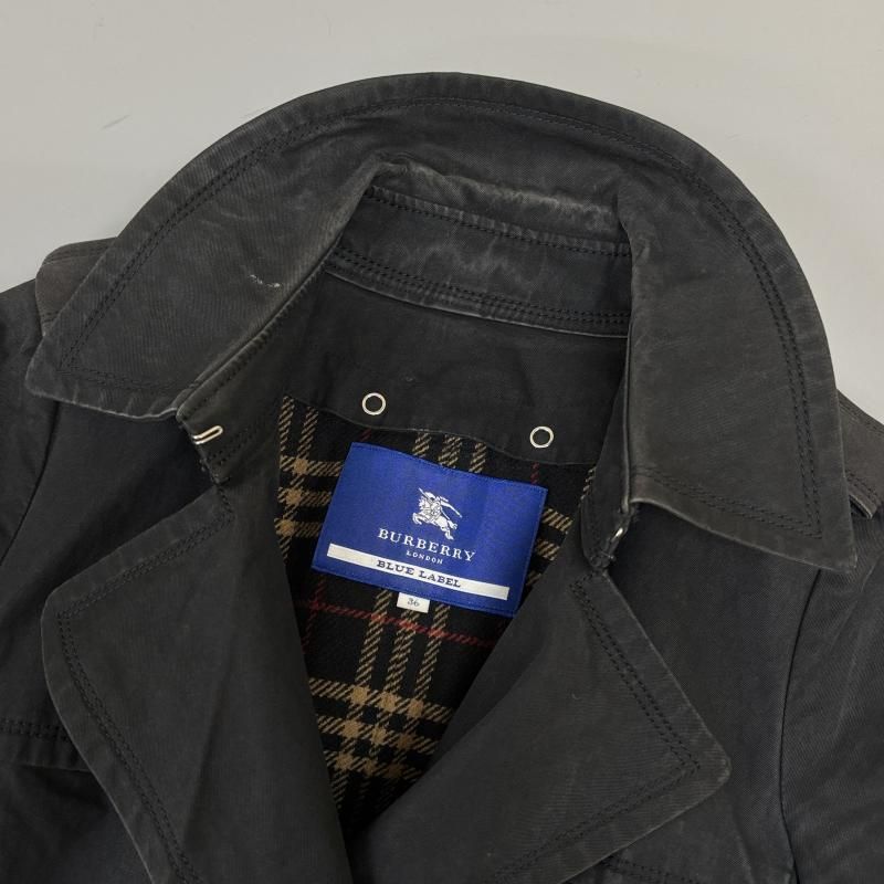 BURBERRY BLUE LABELフレアコート ブラック 36 中厚手 BURBERRY BLUE LABELフレアコート ブラック 36 中厚手 BURBERRY