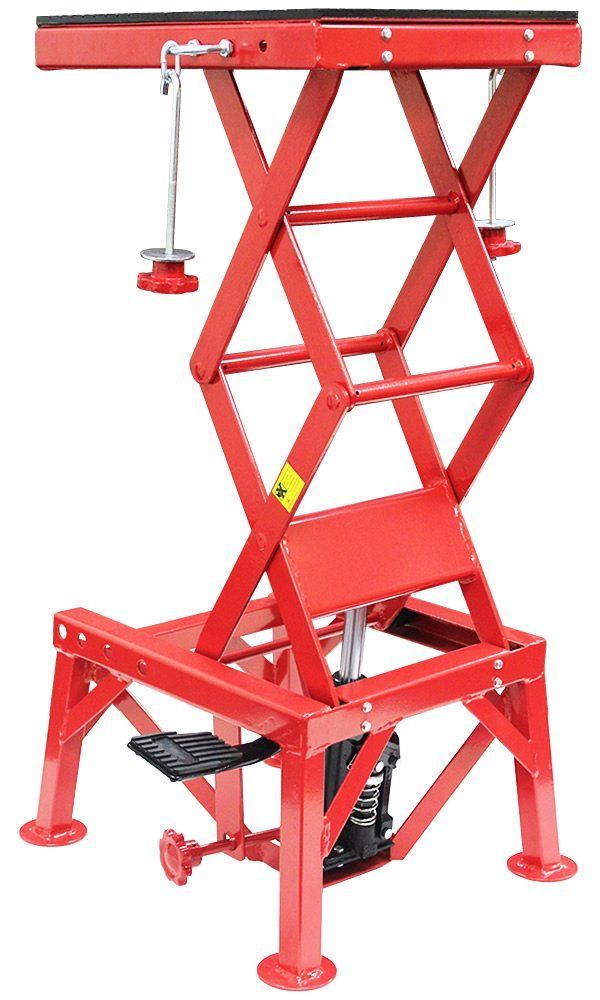 バイクリフトジャッキ バイクジャッキ 油圧駆動 バイクスタンド バイクリフトテーブル 足踏みペダル式 タイヤ交換 二輪車用ジャッキ 耐荷重136kg FFCRYSTALESIA_COM