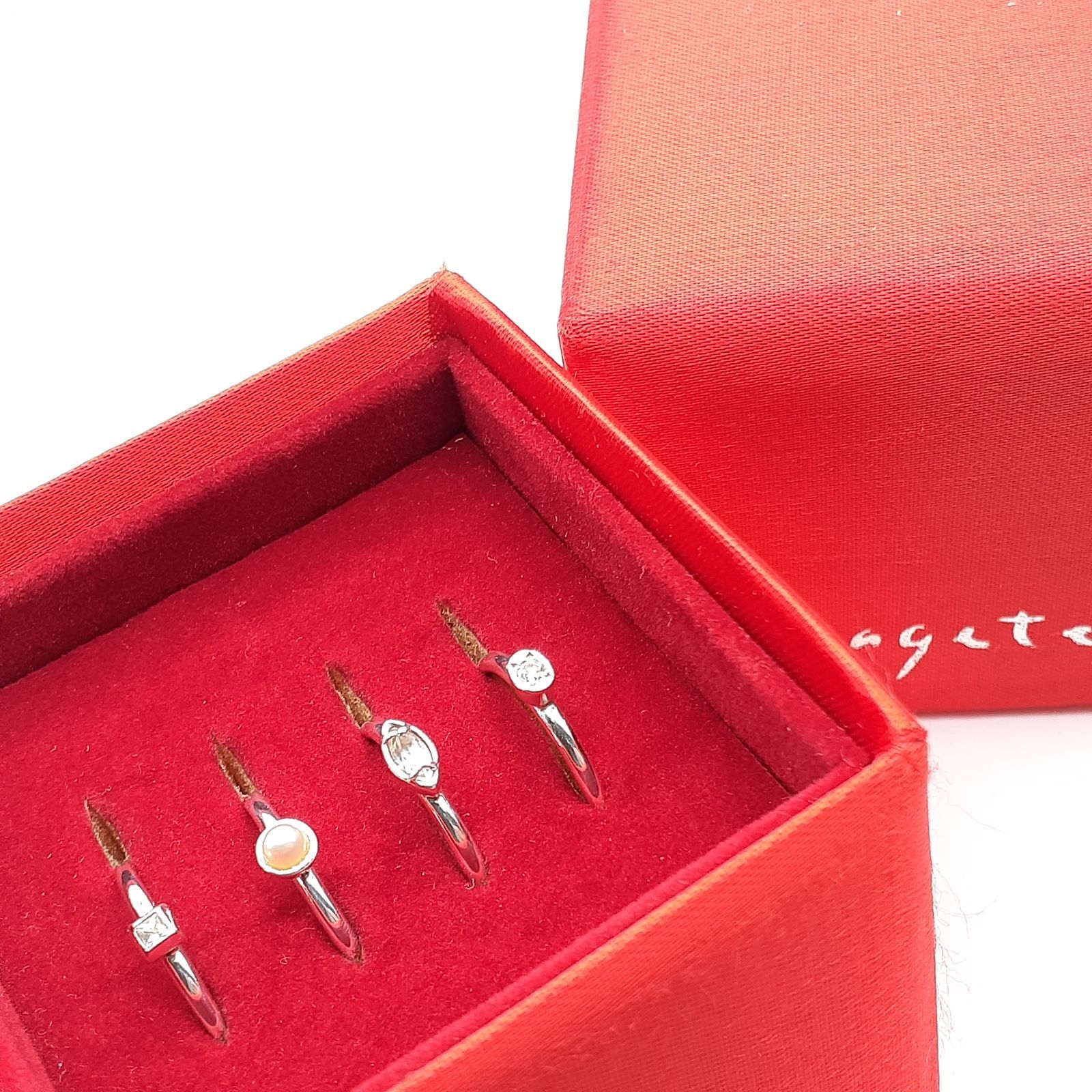agete アガット リング シルバー SILVER 925 ダイヤモンド 0.03ct ホワイトトパーズ ホワイトサファイア クリスマス