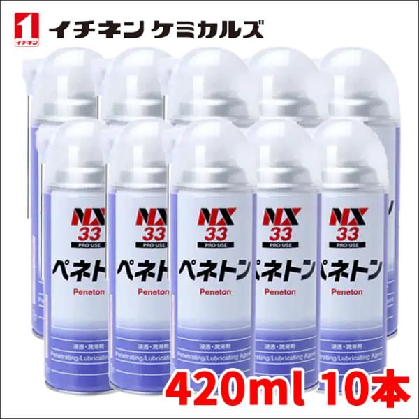 ぺネトン 420ml 浸透 潤滑剤 固着したボルトに 各種分解 修理 逆さ吹きOK 無臭タイプ NX33 10本