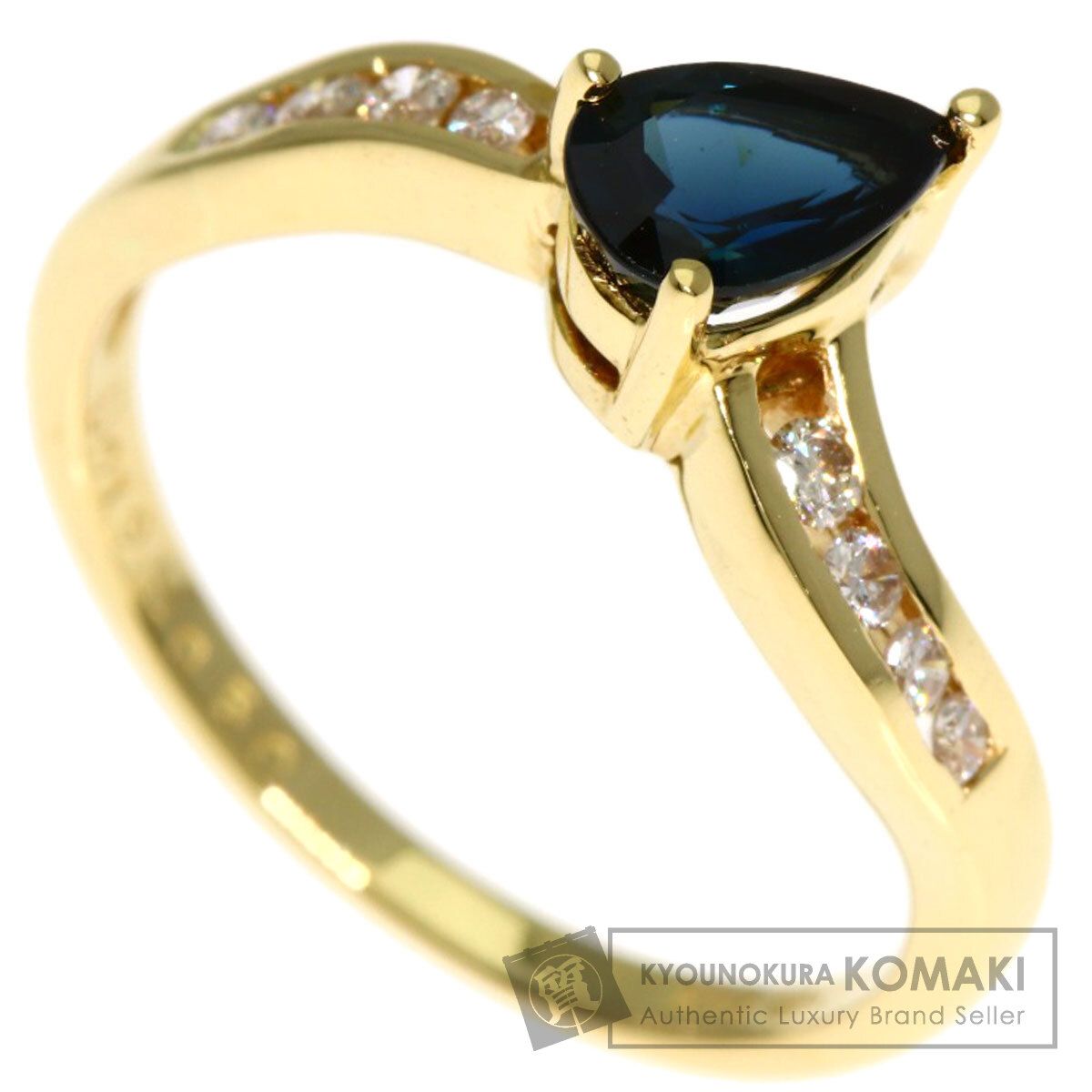 MIKIMOTO ミキモト サファイア ダイヤモンド リング 指輪 K18YG レディース