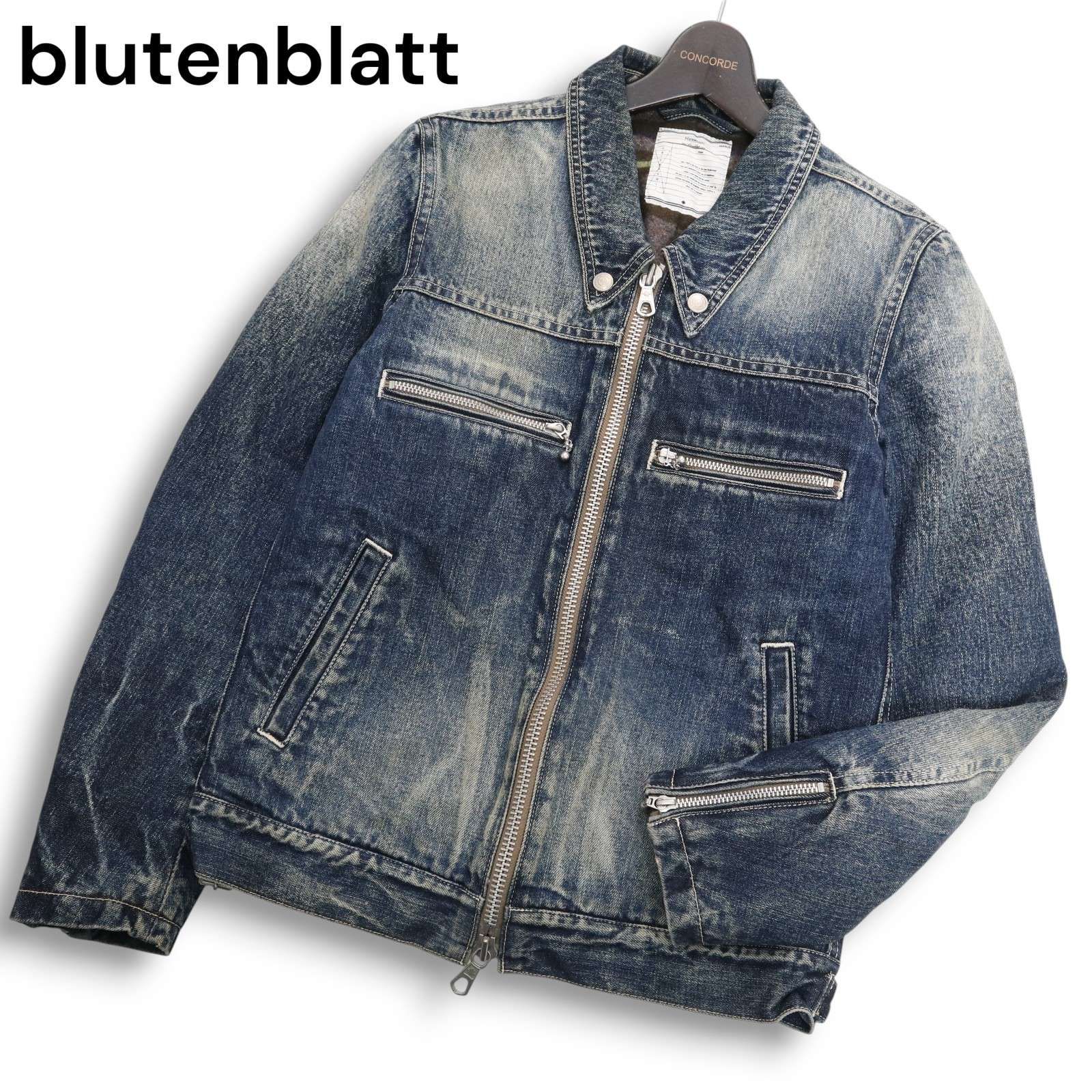 blutenblatt ブリューテンブラット 秋冬 裏起毛☆ USED加工 ジップ 