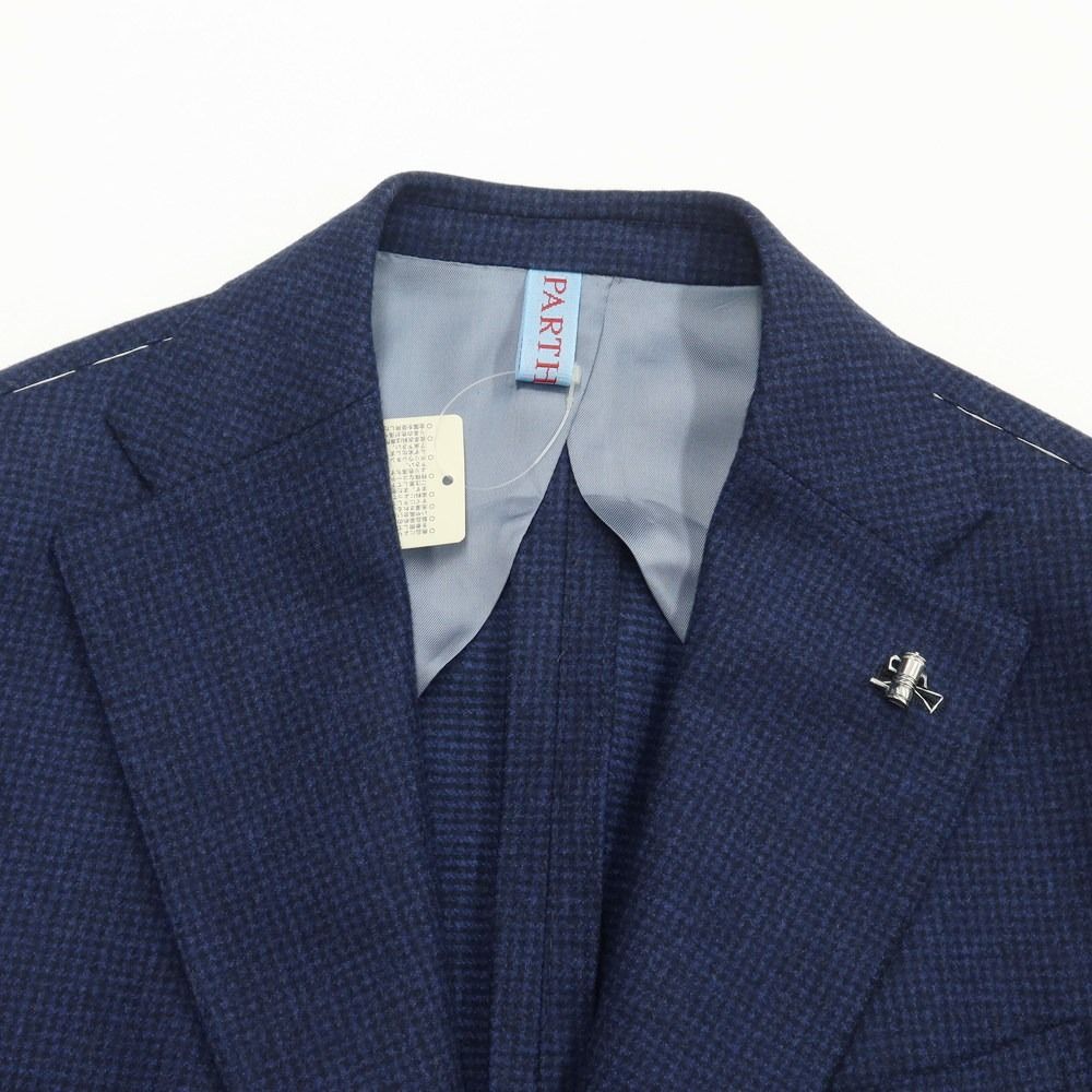 PARTENOPE パルテノペ シルク ウール チェック 3B ジャケット 48 PARTENOPE パルテノペ シルク ウール チェック 3B ジャケット 48