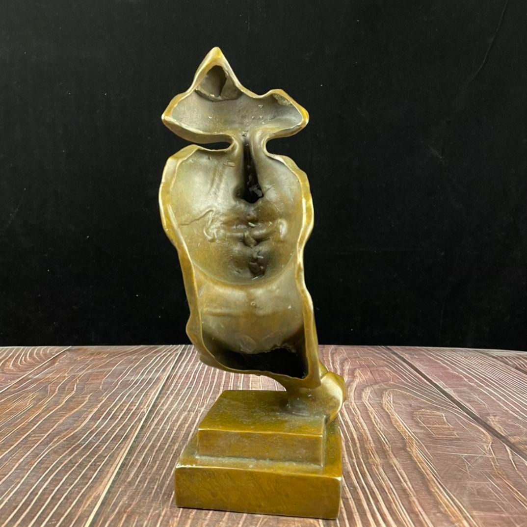 銅製 沈黙は金の置物 抽象的 装飾品 工芸品 美術品 銅製 沈黙