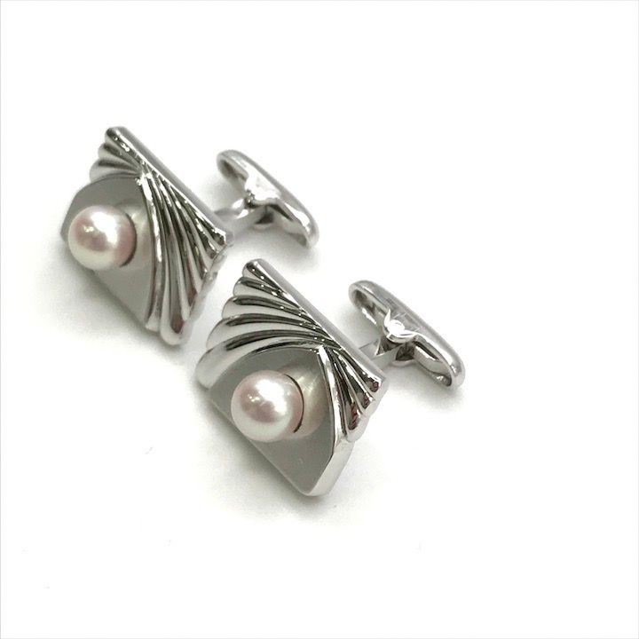 超美品 TASAKI タサキ 田崎 真珠 パール ネクタイピン カフス