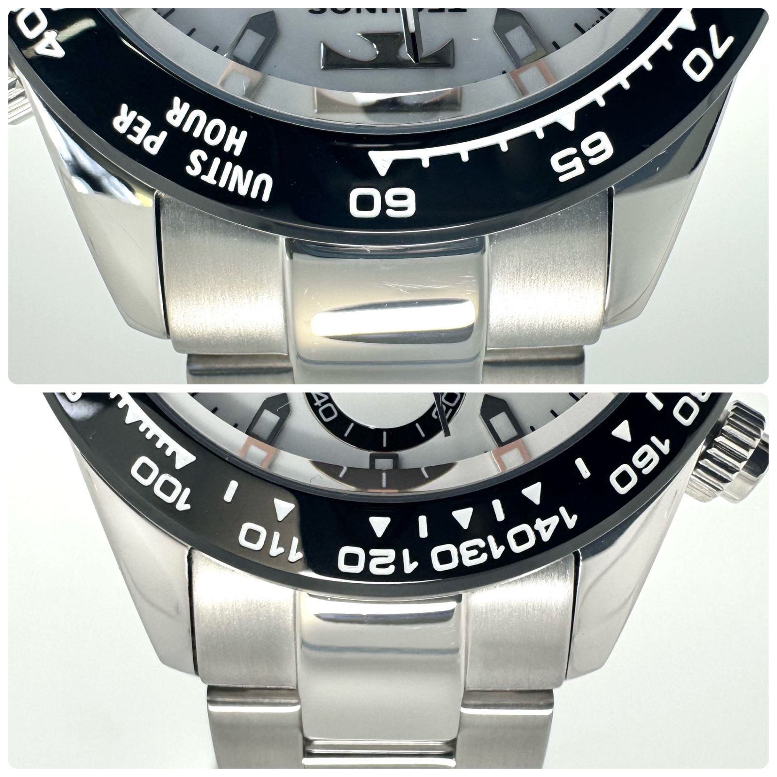 美品】テクノス TECHNOS TSM411TW クォーツ クロノグラフ 白