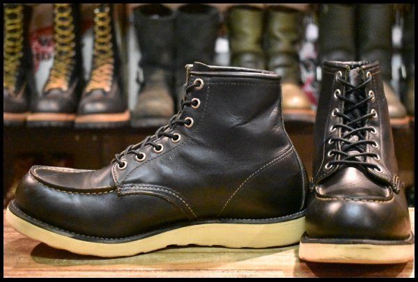 【9D 良品 羽タグ 00年】レッドウィング 8130 アイリッシュセッター 黒 ブラッククローム モックトゥ 8179 ブーツ redwing HOPESMORE【FA540】