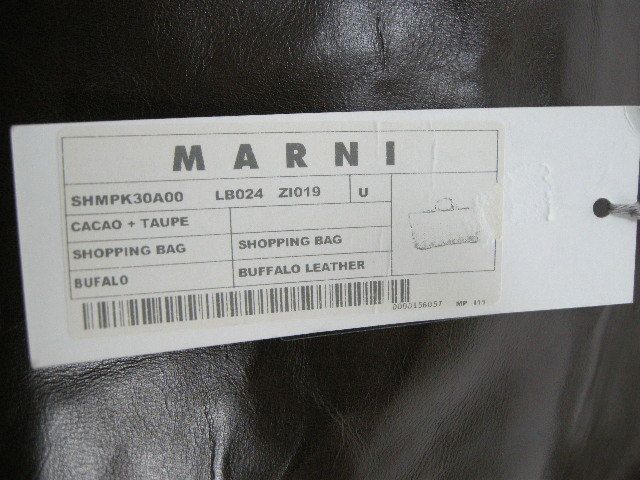 ■新品■マルニ MARNI バッファローレザー製トートバッグ ブラウン メンズ レディース