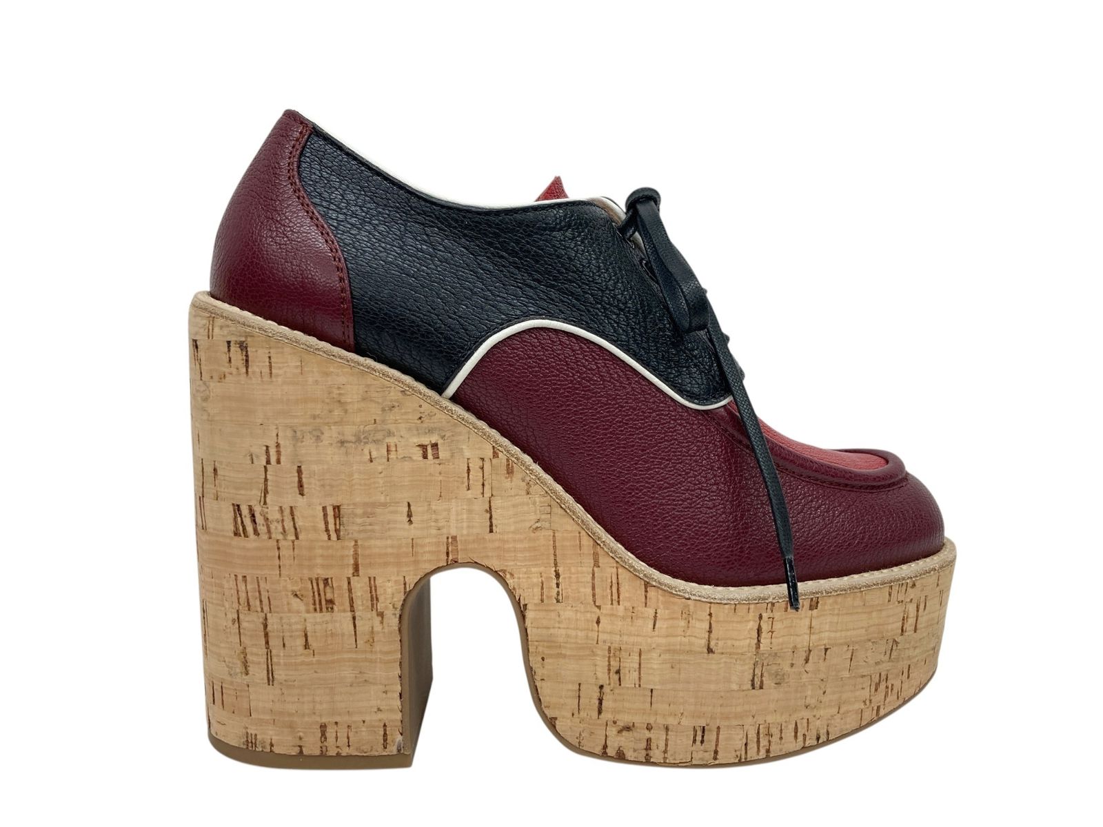 miumiu(ミュウミュウ) サンダル ウェッジソール レッド レザー 【公式