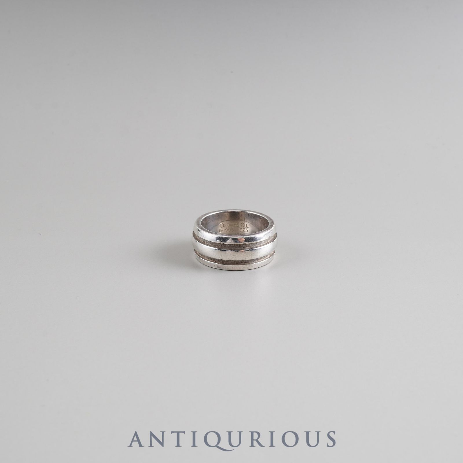 ティファニー　グルーブドダブルライン　リング　SV925 正規品　約10号 ティファニー リング グルーブド ダブルライン SV925 約11号
