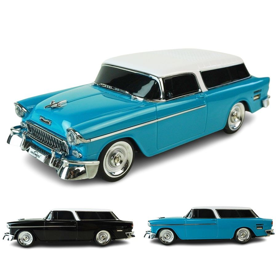 新品27cmブルートゥーススピーカーシボレーノマド型ブルービンテージアメ車 1955 REPLICA CAR BLUETOOTH SPEAKER CHEVY NOMAD 1955