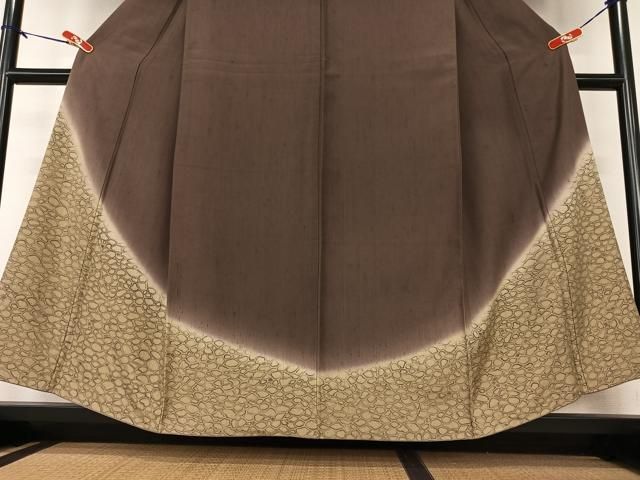 平和屋着物●赤城紬　訪問着　石畳文　暈し染め　正絹　逸品　AAAZ0211zg 平和屋着物○赤城紬 訪問着 石畳文 暈し染め 正絹 逸品 AAAZ0211zg