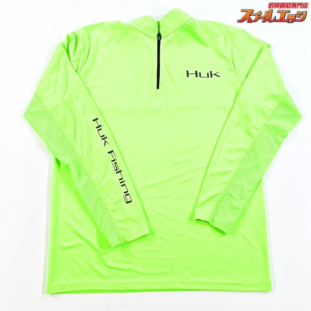 ★☆【ハック】 パフォーマンスファブリックス 1/4ジッププルオーバー サイズS ライムグリーン Huk Performance Fabrics K_060★☆e08021
