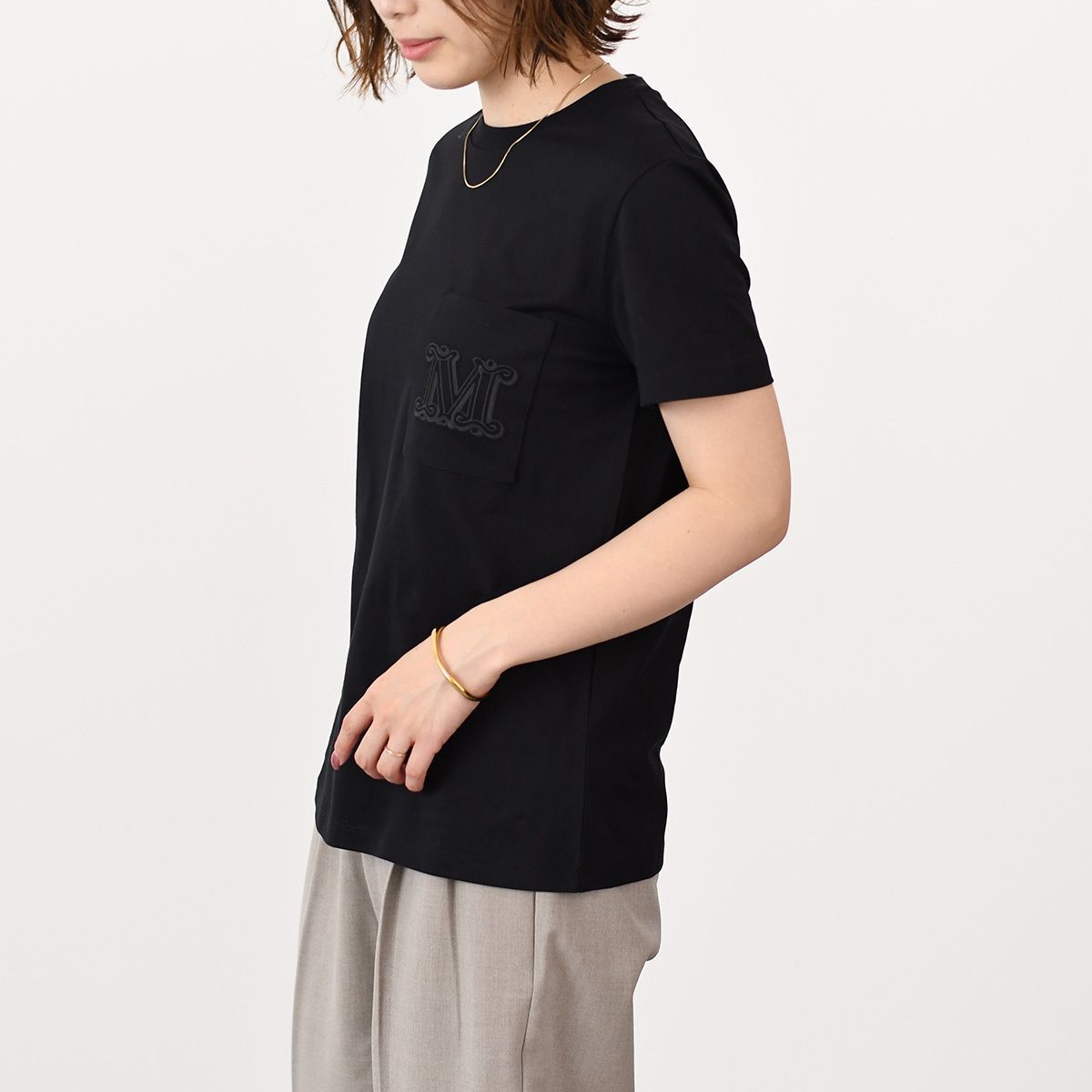 国内発送関税込み MaxMara PAPAIA1 ポケット付きコットンTシャツ Max Mara マックスマーラ トップス PAPAIA1 ポケット付き