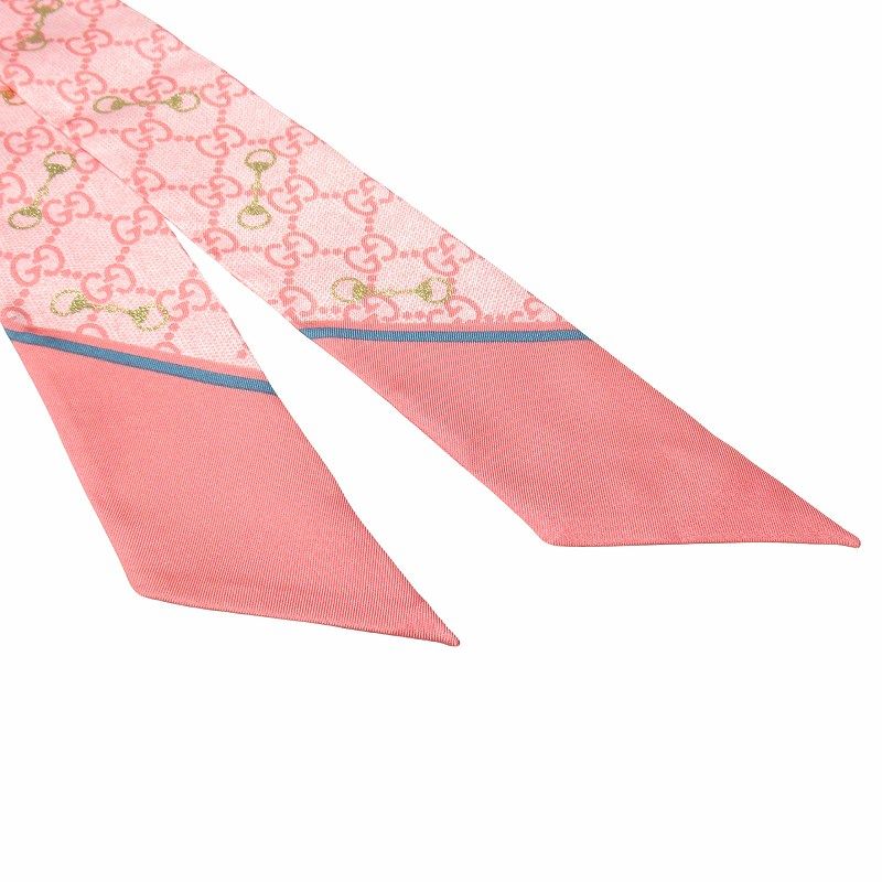 グッチ GUCCI ホースビット GGプリント ネックボウ スカーフ リボン